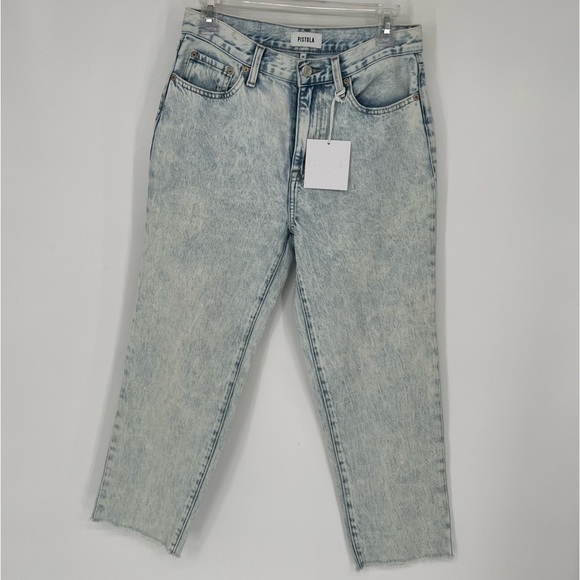 PISTOLA‎ light Wash Raw Hem Straight Leg Jeans Cotton Blend 26 - Picture 10 of 10